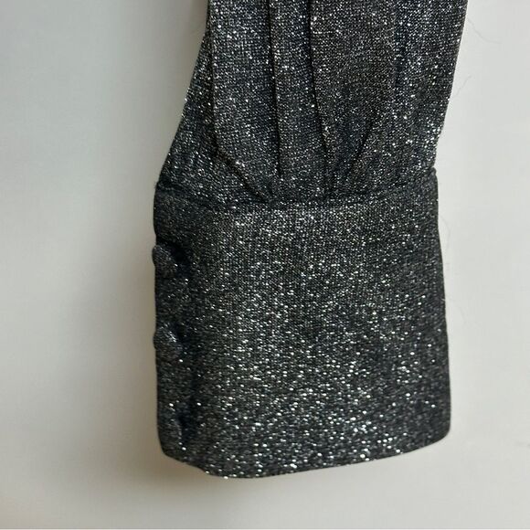 Yumi Kim Studio 54 Asymmetrical One Sleeve Mini Dress - Gun Metal Sparkle XXS - Picture 9 of 13